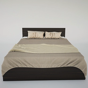 Sleek Slumber: Contemporary Bed 3D model image 1 