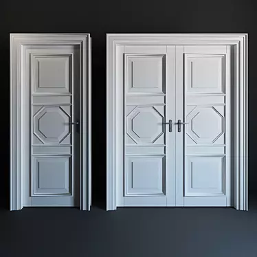 Elegant Classic Door 3D model image 1 