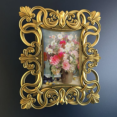 Elegant Ornamented Picture Frame 3D model image 1 