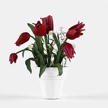 Blossoming Beauty: Tulips 3D model image 1 