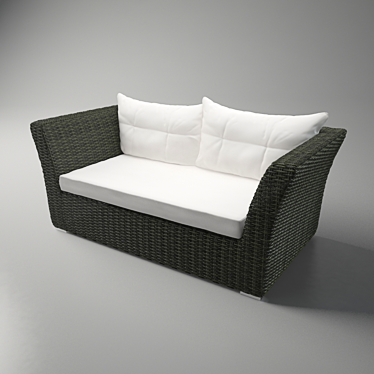 Title: Rattan Comfort Sofa 3D model image 1 