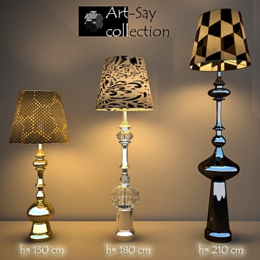 Modern Metal Floor Lamps 3D model image 1 