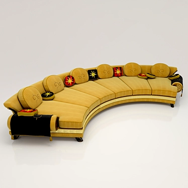 Fusion Journey: Colombo Stile Semi-Sofa 3D model image 1 