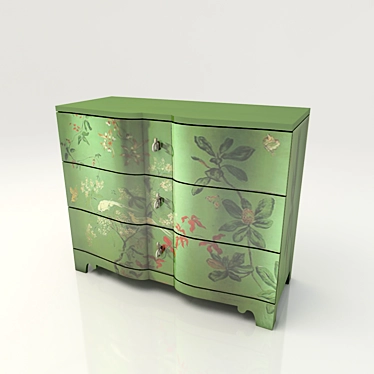 Elegant Green Chest of Drawers 3D model image 1 