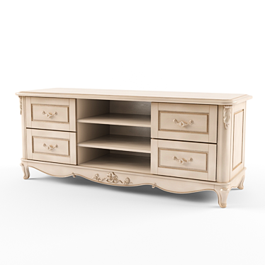 Moderno TV Stand Bianco 3D model image 1 