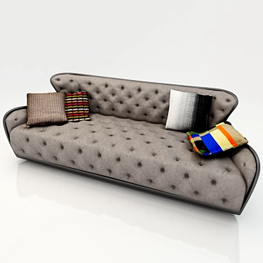 Elegant Margot Leather Sofa 3D model image 1 