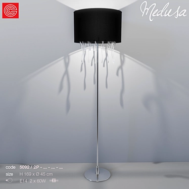 Elegant Medusa Art Floor Lamp 3D model image 1 