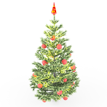 Festive Fir with Decorations 3D model image 1 