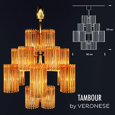 Golden Amber Veronese Tambour 3D model image 1 