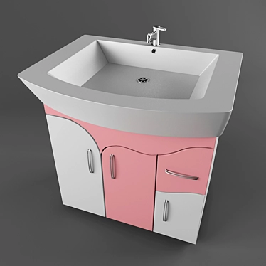 Sleek White Washbasin 3D model image 1 