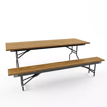 Folding Table & Bench Set 3D model image 1 