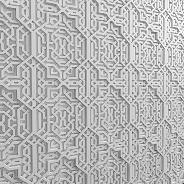 Elegant 3D Arabic Wall Decor 3D model image 1 