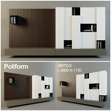 Poliform Sintesi: Sleek and Functional Living Set 3D model image 1 