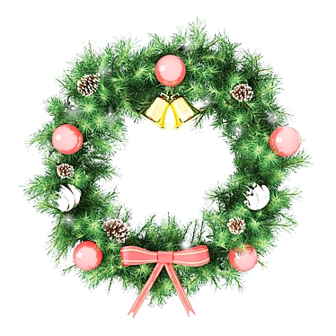 Festive Holiday Wreath: Elegant & Ornate 3D model image 1 