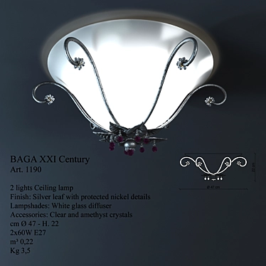 Silver Ceiling Light - BAGA Art. 1190 3D model image 1 