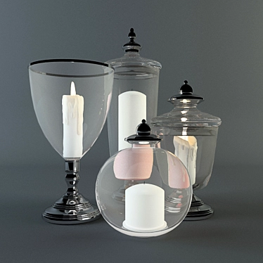 Elegant Glow: Handcrafted Candles 3D model image 1 