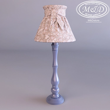 Artisan Wooden Table Lamp 3D model image 1 