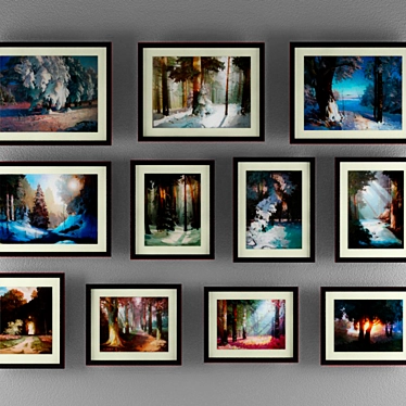 Enchanting Artwork in Frames 3D model image 1 