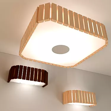 Wooden Chandelier Sauna 3D model image 1 