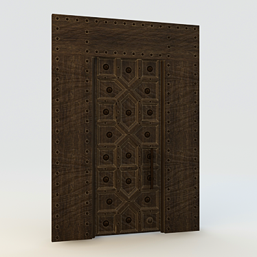 Exquisite Eastern Door 3D model image 1 