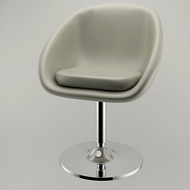 Sleek Metal and Leather Bar Chair 3D model image 1 