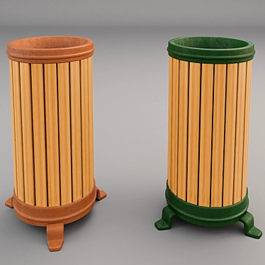 Exterior Trash Can, 2 Colors 3D model image 1 