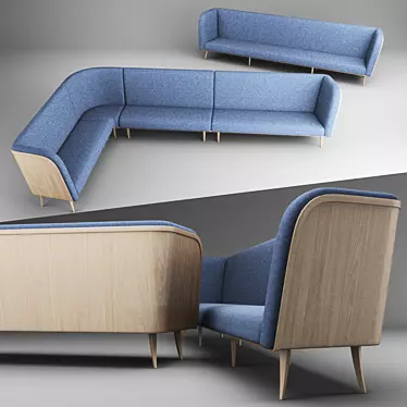 Versatile Modular Sofa for Restaurants 3D model image 1 