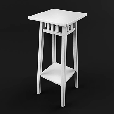 LANLIV IKEA White Wooden Pedestal for Flowers 3D model image 1 