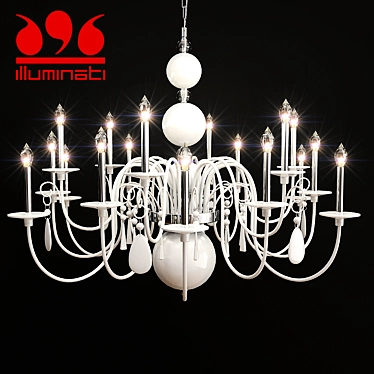 18-Light Halo Chandelier 3D model image 1 