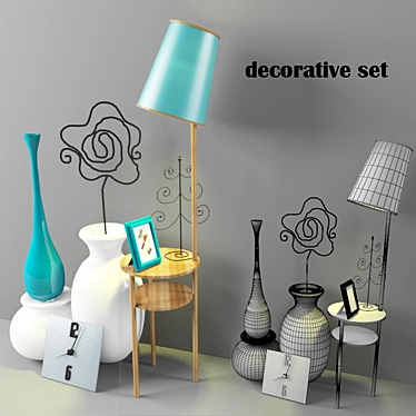 Textured Materials Decor Set 3D model image 1 