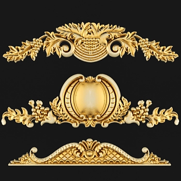 Elegant Gold Wall Decor: Molding 3D model image 1 