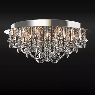 Sleek Chrome Chandelier 3D model image 1 