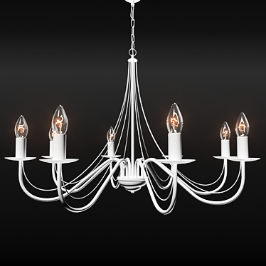 8-Horn Metal Chandelier 3D model image 1 