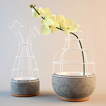Title: Elegant Floral Accent Vase 3D model image 1 