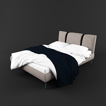 Zanotta LEGAMI: Luxury Queen Size Bed 3D model image 1 