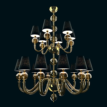 Vintage Italian Barovier&Toso Chandelier 3D model image 1 