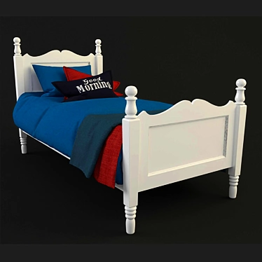 Teen Bed with Bedding Set | 1900x900mm 3D model image 1 