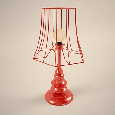 Crimson Glow: A Stunning Red Lamp 3D model image 1 