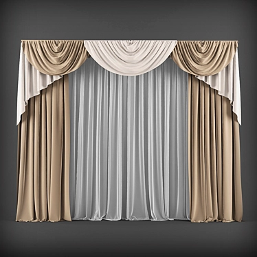 Classic Elegance Curtains 3D model image 1 