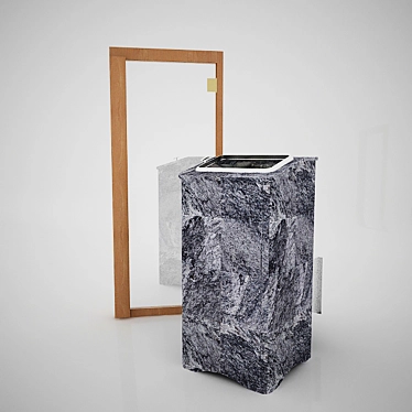 Sauna Stove: Kastor Wood & Tylo DGB Spruce Glass Doors 70x190 3D model image 1 
