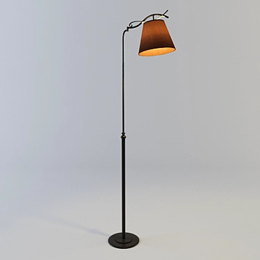 Massive Torsher: Stylish Black Metal Floor Lamp 3D model image 1 