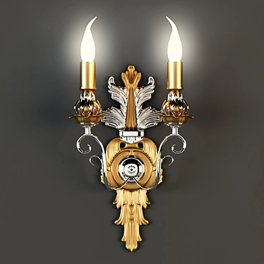 Elegant Gold Wall Sconce 3D model image 1 