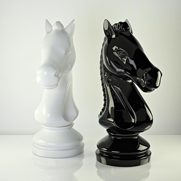 Equestrian Chess Sculptures 3D model image 1 