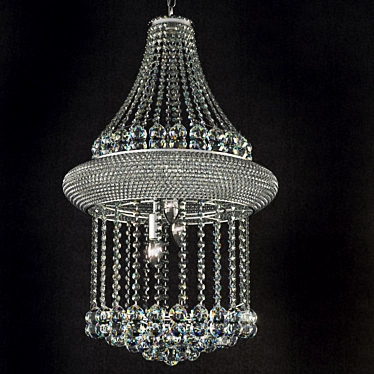 Sparkling Silver Crystal Chandelier 3D model image 1 