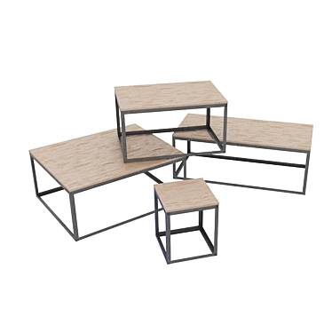 Artistic Loft Industrial Coffee Table 3D model image 1 