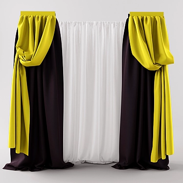 Classic Elegance Curtains 3D model image 1 