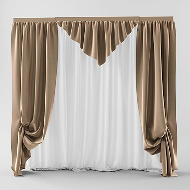 Elegant Classic Curtains 3D model image 1 