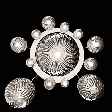 Elegant Glass Ball Chandelier 3D model image 1 