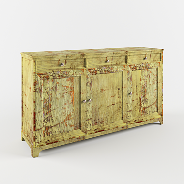 Vintage Rustic Chest of Drawers 3D model image 1 