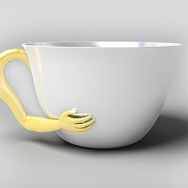 Silver Hand Cup: Elegant and Unique 3D model image 1 